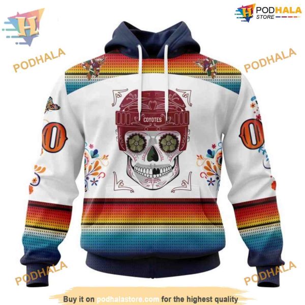 Dia De Los Muertos NHL Design Arizona Coyotes Hoodie 3D