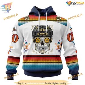 Dia De Los Muertos Special NHL Design Boston Bruins Hoodie 3D