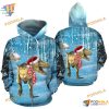 Dinosaur Snow Blue Unisex All Over Printed 3D Hoodie Sweatshirt