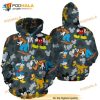 Disney Characters All Over Print 3D Hoodie Sweatshirt