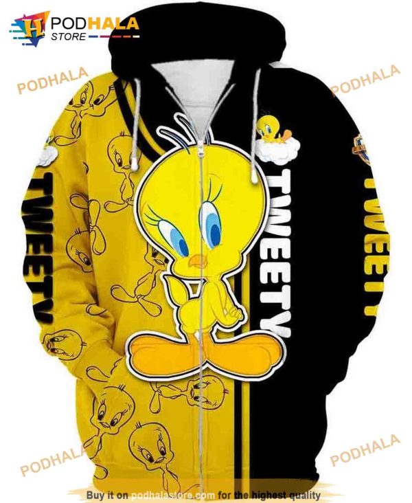 Disney Looney Tunes Movie Tweety Cute 3d Hoodie Sweatshirt