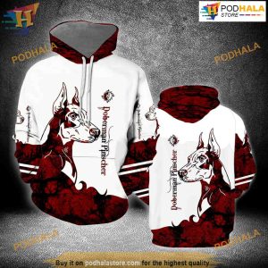 Doberman Pinscher Red All Over Printed 3D Hoodie Sweatshirt