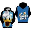 Donald Duck Blue Over Print 3D Hoodie Sweatshirt