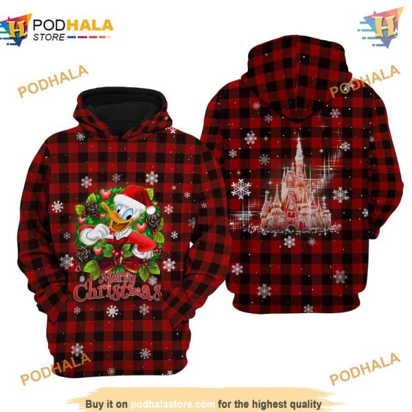 Donald Duck Christmas Disney 3D AOP Hoodie