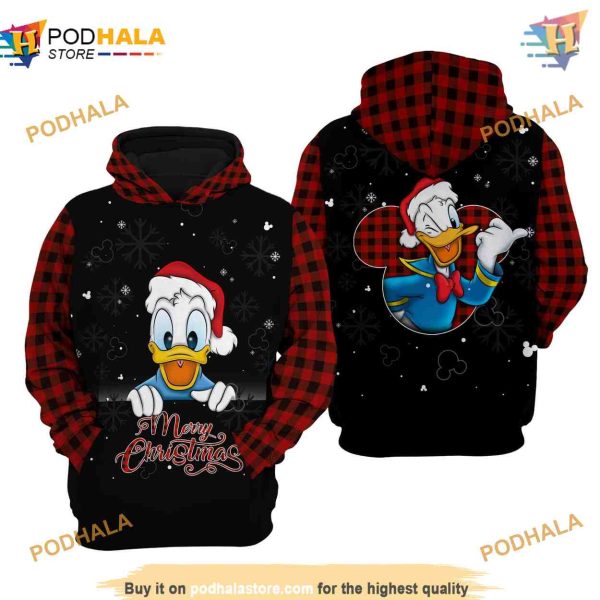 Donald Duck Christmas Disney 3D Unisex Hoodie