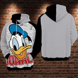 Donald Duck Funny Disney Over Print 3D Hoodie Sweatshirt