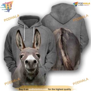 Donkey Full All Over Printed Funny Animal Costume 3D Hoodie Sweatshirt