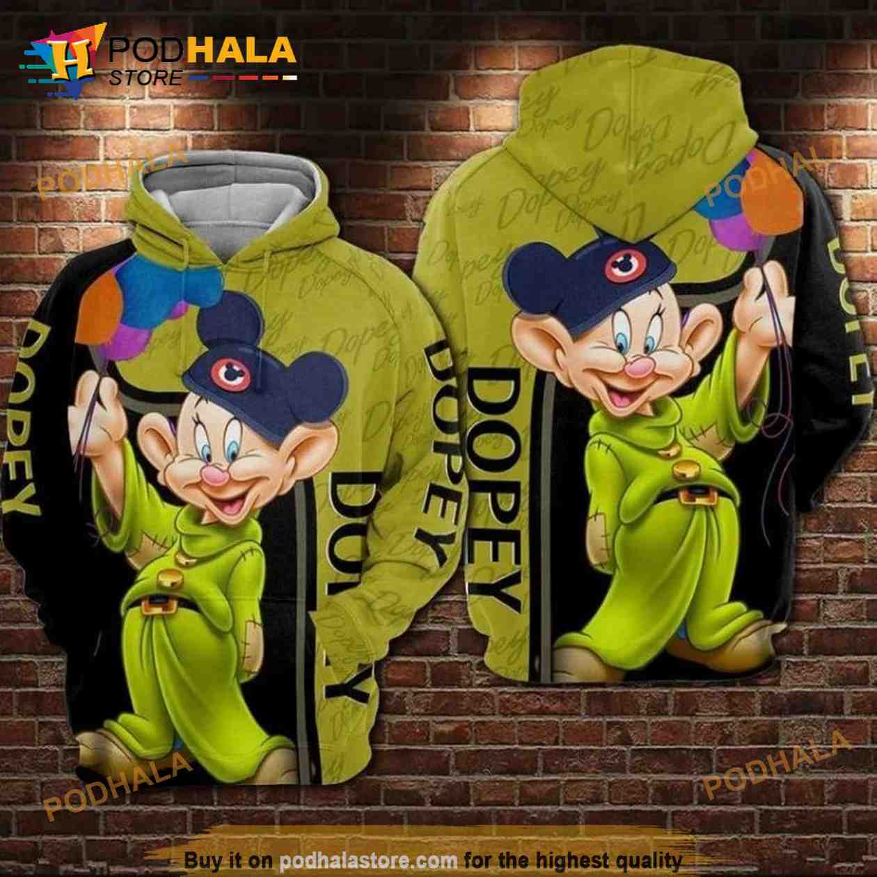 Dopey Snow White And 7 Dwarfs Over Print 3D Hoodie Sweatshirt Dopey Snow White And 7 Dwarfs Over Print 3D Hoodie Sweatshirt