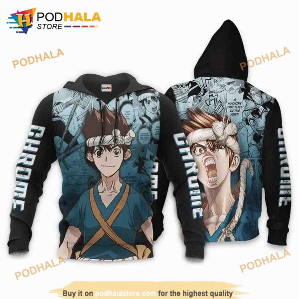 Dr Stone Chrome Anime Manga Dr Stone 3D Hoodie Sweatshirt