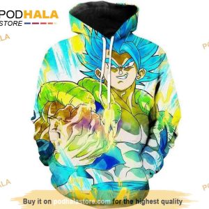 Dragon Ball Anime 3D Hoodie Sweatshirt Super Saiyan Blue Gogeta