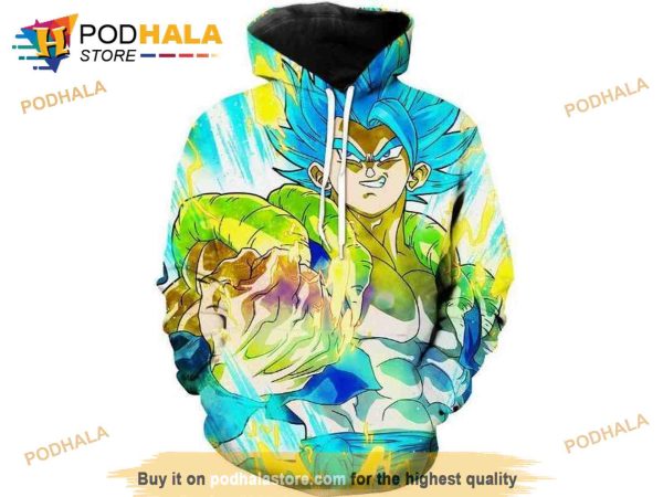 Dragon Ball Anime 3D Hoodie Sweatshirt Super Saiyan Blue Gogeta