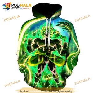 Dragon Ball Green Gift Over Print Anime 3D Hoodie Sweatshirt