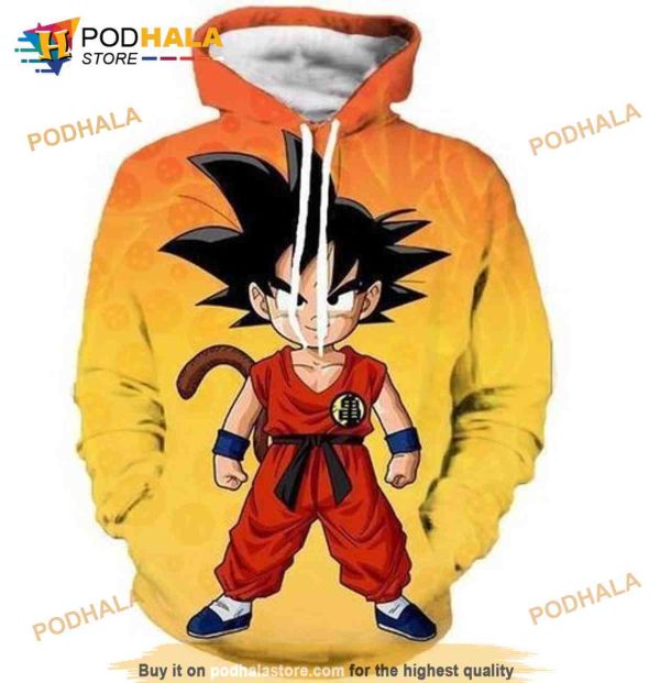 Dragon Ball Kid Goku Over Print Anime 3D Hoodie Sweatshirt