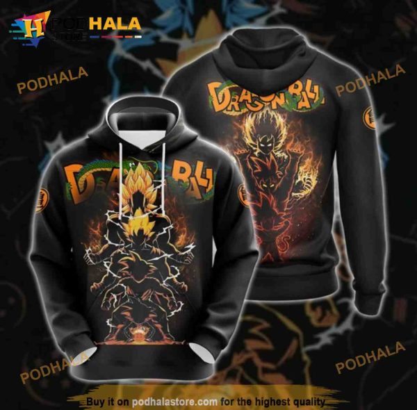 Dragon Ball Z Over Print Anime 3D Hoodie Sweatshirt