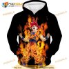 Dragon Ball Z Super Saiyan God Red Goku Over Print Anime 3D Hoodie