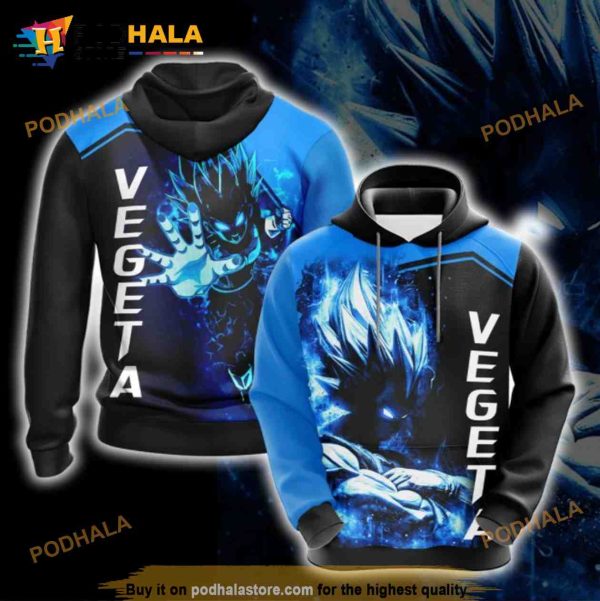 Dragon Ball Z Vegeta Over Print Anime 3D Hoodie Sweatshirt