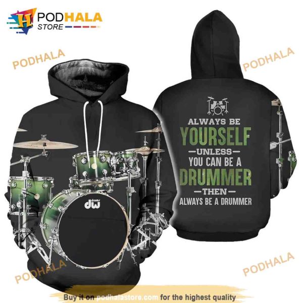 Drums Kit 3D All All Over Printed AOP Unisex Hoodie