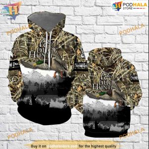 Duck Hunting Camo All Over Printed 3D Hoodie Sweatshirt