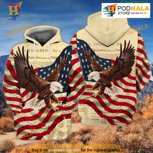 Eagles Independence Day All Over Printed 3D Hoodie Sweatshirt