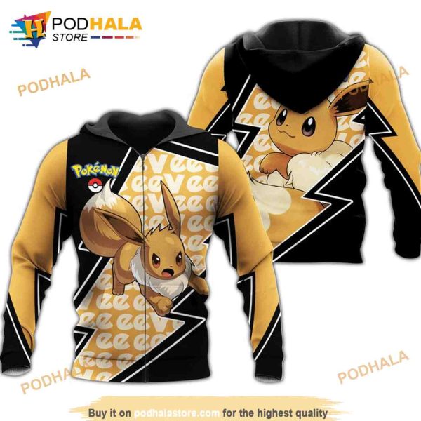 Eevee Pokemon Anime Manga 3D Hoodie Sweatshirt