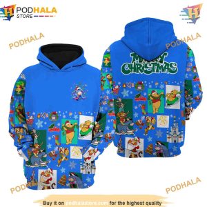 Eeyore Donkey Blue Christmas Disney 3D Hoodie