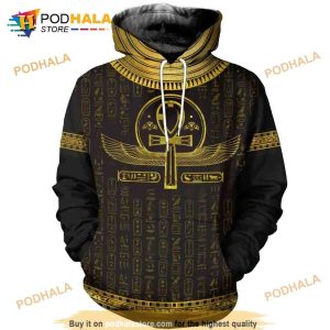 Egyptian Cross Ankh Gold Aop Unisex 3D Hoodie Sweatshirt