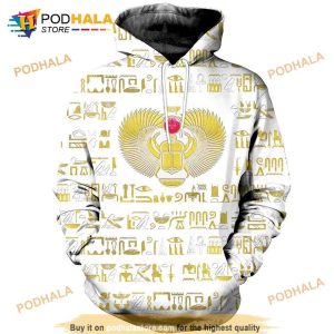 Egyptian Scarab Beetle Gold Aop Unisex 3D Hoodie Sweatshirt