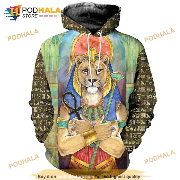 Egyptian Sekhmet God Aop Unisex 3D Hoodie Sweatshirt