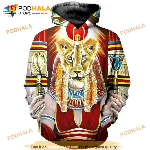 Egyptian Sekhmet God Gift Aop Unisex 3D Hoodie Sweatshirt