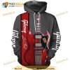 Electric Guitar Red Aop All Over Printed Unisex 3D Hoodie Sweatshirt