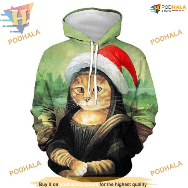 Elegant Cat 3D Xmas Hoodie