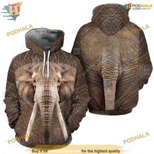 Elephant Full Head And Body Animal Costume All Over Printed 3D Hoodie