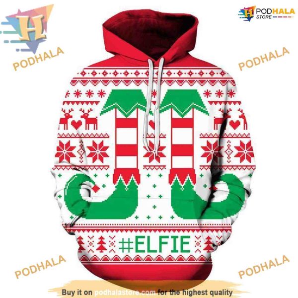 Elfie Selfie 3D Christmas Hoodie