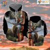 Elk Hunting American Flag Patriotic All Over Printed 3D Hoodie Sweatshirt