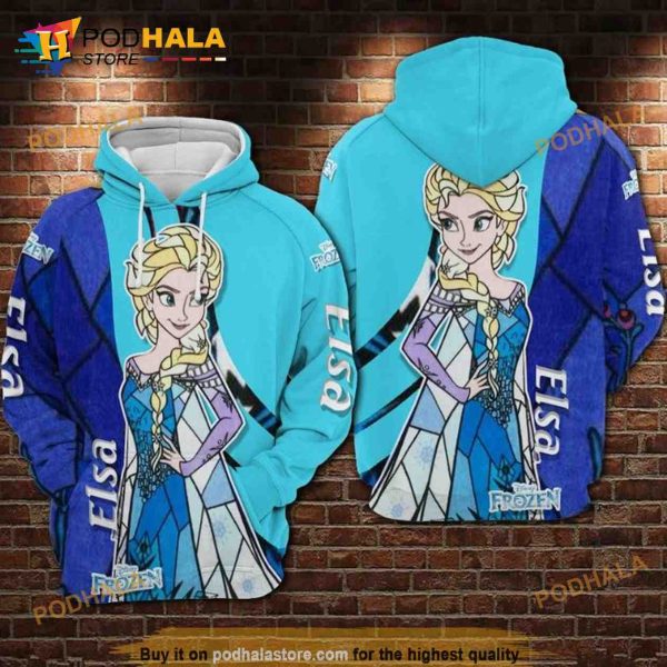 Elsa Cartoon Prozen Movies Disney All Over Print 3D Hoodie