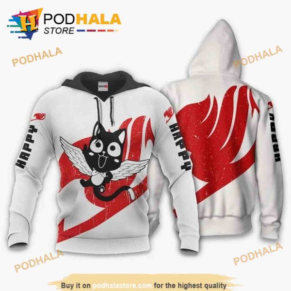 Fairy Tail Happy Manga Fairy Tail Edens Zero Anime 3D Hoodie