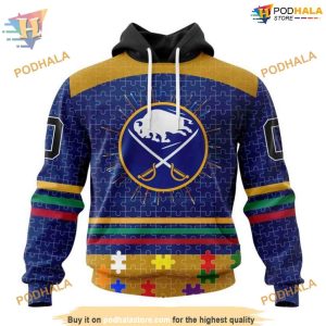 Fearless Against Autism NHL Specialized Buffalo Sabres Hoodie 3D Design