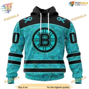 Fight Ovarian Cancer Special Design Personalized NHL Boston Bruins Hoodie 3D