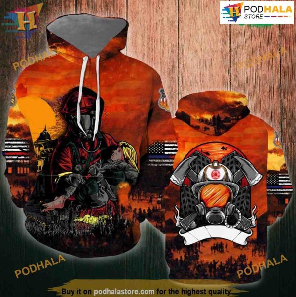 Firefighter Fireman All Over Printed 3D Hoodie Sweatshirt