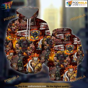 Firefighter Hawaiian All Over Printed 3D Hoodie Sweatshirt