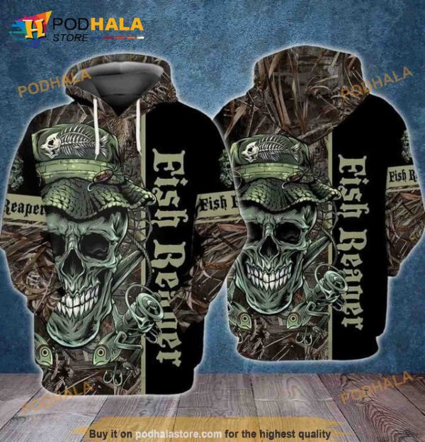 Fish Reaper Skull Full Printing 3D Hoodie Sweatshirt