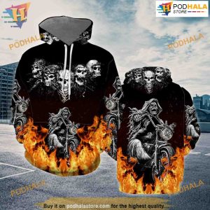 Flame Skull All Over Printed 3D Hoodie Sweatshirt