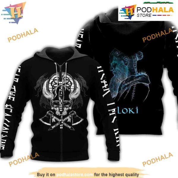 Floki Viking All Over Printed 3D Hoodie Sweatshirt