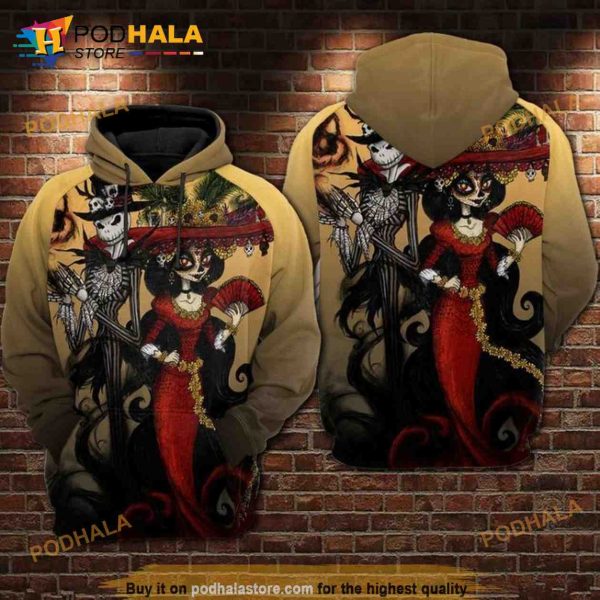 For Jack Skellington And Sally Lovers Wear Noble Clothes 3D Hoodie