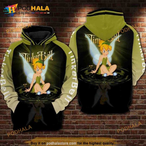 For Tinker Bell Lovers Water Reflection Pattern 3D Hoodie Sweatshirt