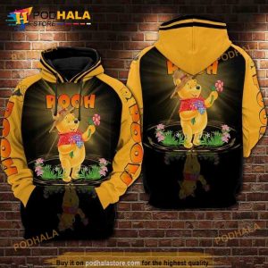 For Winnie The Pooh Lovers Water Reflection Effect Flower Disney 3D Hoodie