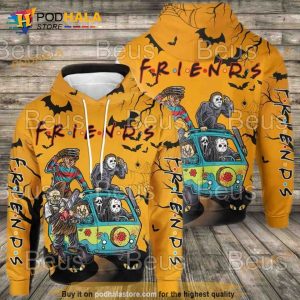 Friends Horror Halloween Horror Scary Movies 3D Hoodie Sweatshirt