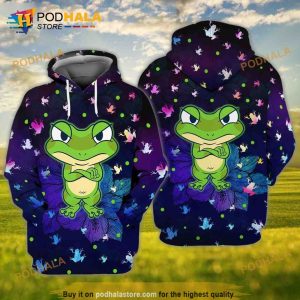 Frog Green Cartoon For Christmas 3D Hoodie Sweatshirt