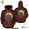 Frog Rose Garden Pattern Red Unisex Print All 3D Christmas Hoodie