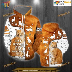 Funny Cat Wearing Sunglasses All Over Printed 3D Hoodie Sweatshirt